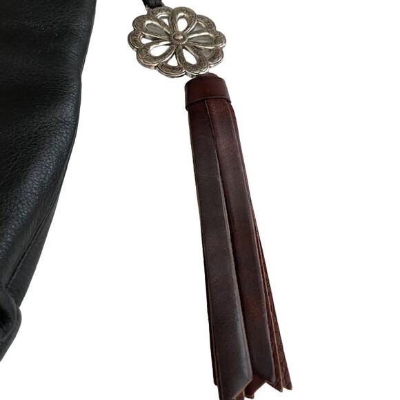 Brighton women's koda black & brown soft leather crossbody. - Picture 7 of 16